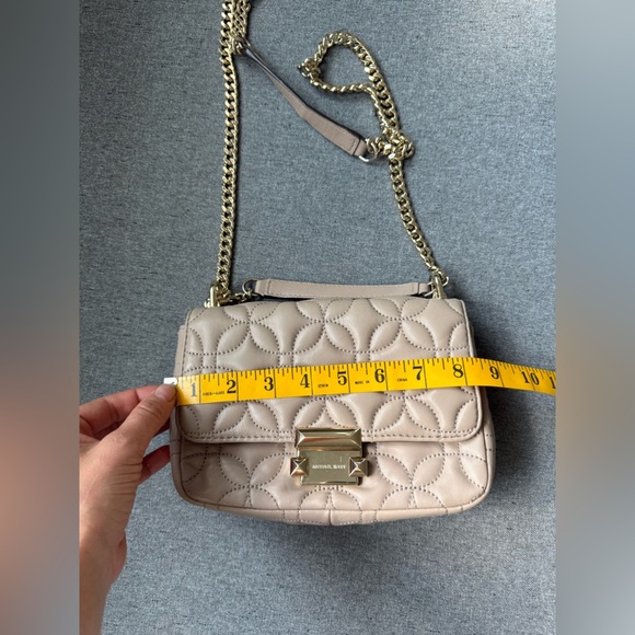 Michael Kors 30H8TSLL1T Small Sloan Leather Quilted Chain Link Shoulder Bag - Picture 11 of 14